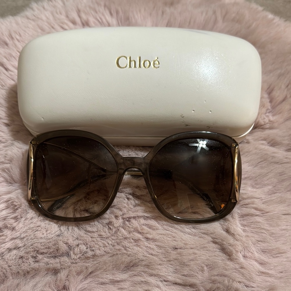Chloe Brown Oversized Square Sunglasses
